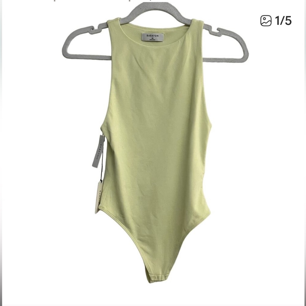 BABATON Aritzia Women's XS Chamomile Yellow Contour Muscle Bodysuit One Piece